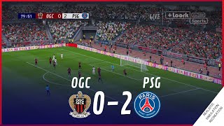 OGC NICE vs PSG 02 • HIGHLIGHTS  VideoGame Simulation amp Recreation [upl. by Nalyak]