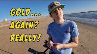 Metal Detecting Bolsa Chica Beach  Gold In The Scoop Again Yes Really [upl. by Lennard]