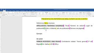 Cómo escribir referencia bibliográfica para libros impresos en ICONTEC [upl. by Gibb868]