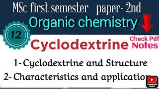 Cyclodextrine Structures  Characteristics and application• MSc first seme notes ORGANIC CHEMISTRY [upl. by Nageam]