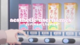 30 aesthetic usernames summer themed 🍧 [upl. by Etnauj661]