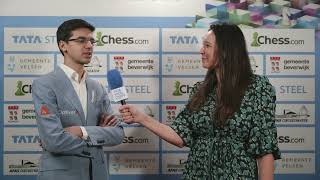 Anish Giri draws a balanced game against Ding Liren in his hometown  Round 9 [upl. by Aiket]