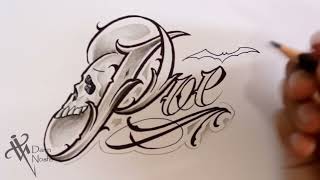 ESPECIAL DE HALLOWEEN 🎃 Como Dibujar Lettering POE Drawing lettering Chicano lettering [upl. by Wieche]