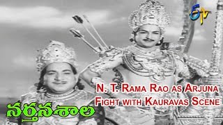 Narthanasala Telugu Movie  NTR as Arjuna Fight with Kauravas Scene  NTR  Savitri  ETV Cinema [upl. by Asiret]