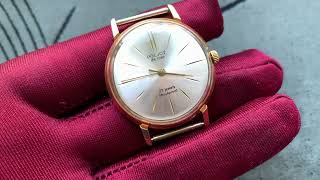 Collectible watch POLJOT De Luxe 23 jewels AU20 gold plated 2209 ultra slim case 1 MChZ named Kirova [upl. by Janus388]