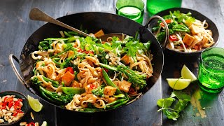 Tofu and green vegetable Pad Thai Recipe [upl. by Bord]