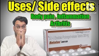 Setolac ER 300 Tablet  All Body Pain  Joints pain  inflammation  rheumatoid arthritis [upl. by Annadiane]