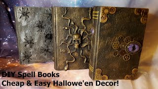 DIY Spell Books  Potion Books  CHEAP amp EASY HALLOWEEN DECOR [upl. by Earezed]