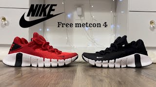 Nike Free Metcon 4 Training Shoes blackwhite and redwhite [upl. by Itsyrk]