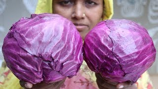 Village Food Farm Fresh Red Cabbage Recipe Village Style Farm Fresh Purple Cabbage and Potato Curry [upl. by Giraldo]