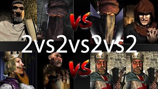 FREDERICK CALIPH VS WAZIR ABBOT VS PHILIPP PIG VS 2 LIONHEARTS  Stronghold Crusader Ai Battle [upl. by Germano]