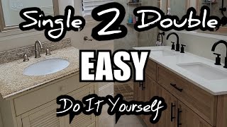 DOUBLE VANITY Do It YOURSELF Install  Single to Double Vanity  How to Install a Bathroom Vanity [upl. by Tennies]