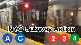 MTA NYC Subway Action  Eastern Parkway Lines amp Fulton Street8 Avenue Lines [upl. by Torin]