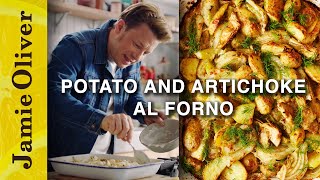 Potato amp Artichoke Al Forno  Jamie Oliver [upl. by Ragg722]