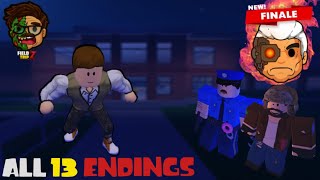 ROBLOX Field Trip Z  ALL ENDINGS Solo Updated [upl. by Nodnab454]