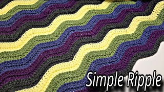 Easy Crochet Ripple Blanket Tutorial  Simple Ripple [upl. by Olnay]