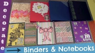 DECORATE BINDERS amp NOTEBOOKS  Back To School How To  SoCraftastic [upl. by Paviour]