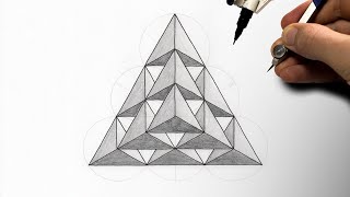 Drawing a Pyramid of Tetrahedrons ▲ Sacred Geometry [upl. by Adnolor]