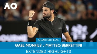 Gael Monfils v Matteo Berrettini Extended Highlights QF  Australian Open 2022 [upl. by Gearard]