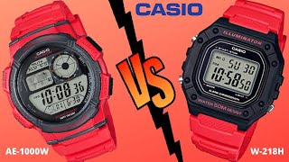 CASIO AE1000W VS W218H  REVIEWS DIGITAL WATCH  BEST BUDGET  SQUARE VS ROUND MODEL [upl. by Eisned]