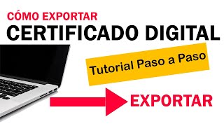 Cómo EXPORTAR el Certificado Digital de tu ordenador  Copia de Seguridad [upl. by Edmonds]