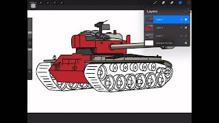 How to paint 26E1 tank panzer painting procreate [upl. by Ylen]