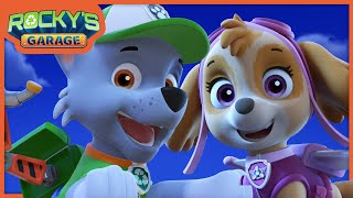 Rocky Saves the Day from a Giant Space Meteor  Rockys Garage  PAW Patrol Cartoons for Kids [upl. by Narbig961]