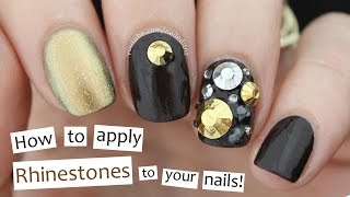 How to Apply Rhinestones to Your Nails [upl. by Detta]