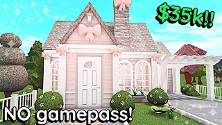 35k Coquette Bloxburg NO GAME PASS House Build Tutorial WITH VOICE [upl. by Eltrym]