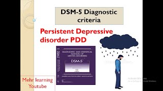 PDD diagnostic criteria in DSM5  Persistent Depressive Disorder in urduhindi [upl. by Sperling237]