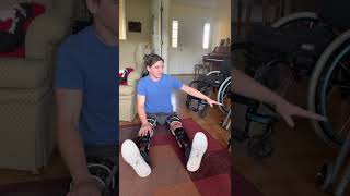 Paraplegic putting on KAFO leg braces [upl. by Adnilec]