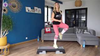 COURS DE STEP  NIVEAU FACILE  Jessica Mellet  Cardio Fitness [upl. by Nnyllatsyrc]