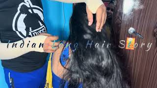 Thick Long Hair play by Husband LoveIndian Long Hair StorylBeautiful SilkyampBlackLong hairLongHair [upl. by Nashoma]