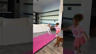 Cartwheel lessons for Emmett this morning 😂 he nailed it right 😆 funny siblings family [upl. by Vito]