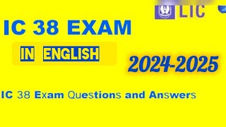 IC 38 IRDA AGENT EXAM IN ENGLISH [upl. by Warchaw803]