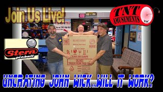 PART TWOStern JOHN WICK Pinball live opening of the crated game at TNT AmusementsPart Two [upl. by Iram]