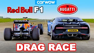 Bugatti Chiron v Mobil F1 Red Bull DRAG RACE [upl. by Alleira]