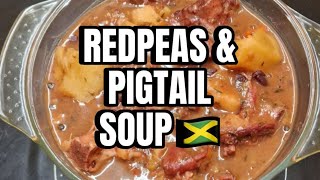 COOKING RED PEAS SOUP WITH PIGTAILOXTAILBEEF AND CHICKEN FEET 🇯🇲🇬🇧 [upl. by Stout825]