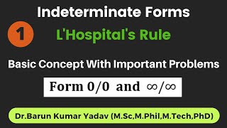 Indeterminate forms  LHospitals rule  part 1 barunmaths lhospitalrule [upl. by Soilissav200]