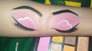 New eye makeup tutorial  👌 practice on hand pink Sade beautiful makeup [upl. by Ytsenoh102]