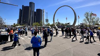 NFL Draft 2024 Detroit Sunny day in Downtown Detroit [upl. by Gunilla]