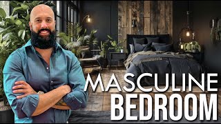 Creating a Masculine Bedroom  Bachelor Pad Design Ideas [upl. by Enylhsa]