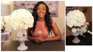 Glamorous Wedding Centerpiece  DIY Dollar Tree  Under 25 Bridal Floral Design [upl. by Hackney]