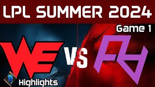 WE vs RA Highlights Game 1 LPL Summer 2024 Team WE vs Rare Atom by Onivia [upl. by Haleeuqa]