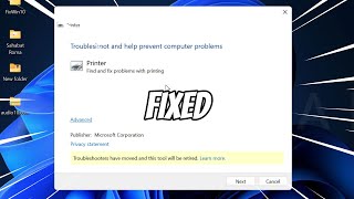 Printer Troubleshooter Missing or Unavailable in Windows 11 FIXED [upl. by Rodd]