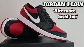 Jordan 1 low Alternate Bred Toe [upl. by Llacam124]