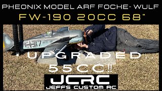 Phoenix Model FW190 FockeWulf ARF 20cc 68” With 55cc Installed Butcher Bird Flown By Wayne [upl. by Rahab310]