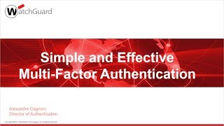 WatchGuard MultiFactor Authentication  AuthPoint [upl. by Eniamej]