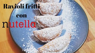 Ravioli dolci fritti con ripieno di nutella [upl. by Elpmid983]