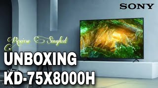 Unboxing Sony 2020 KD75quot X8000H  Review Singkat [upl. by Shevlo]